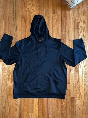 Men's Black Pullover Hoodie with Subtle Chest Logo